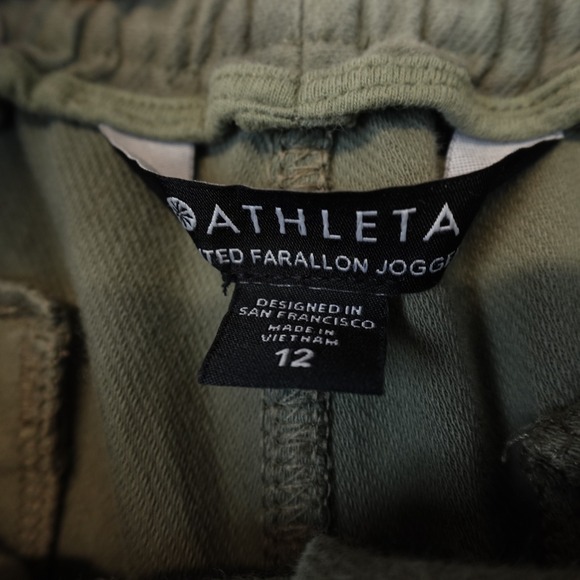 Athleta Farallon Jogger Pants Printed Womens Size 12 Green Pull On - Picture 6 of 9